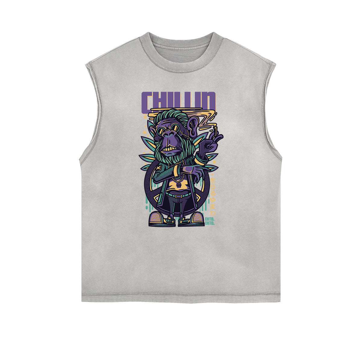 Camiseta sin mangas con estampado de dibujos animados de ropa urbana