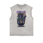 Camiseta sin mangas con estampado de dibujos animados de ropa urbana