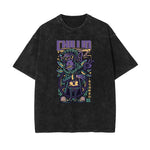 Streetwear Stone Wash Cartoon Pattern Tee