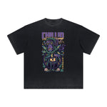 Streetwear Stone Wash Cartoon Pattern Tee