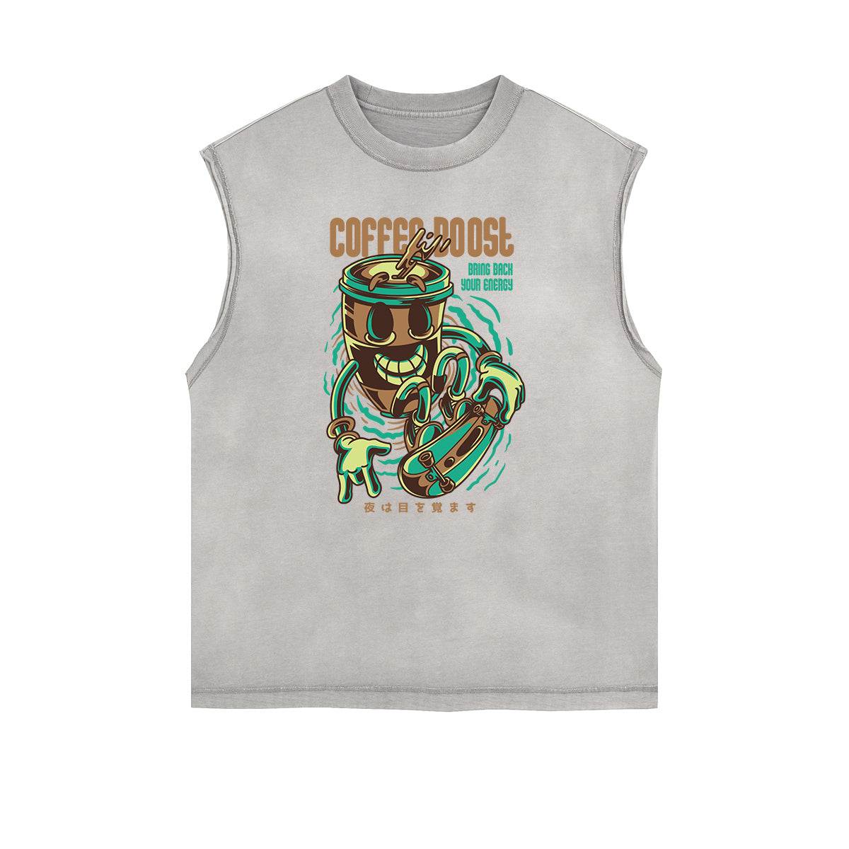 Camiseta sin mangas con gráficos de monstruo punk