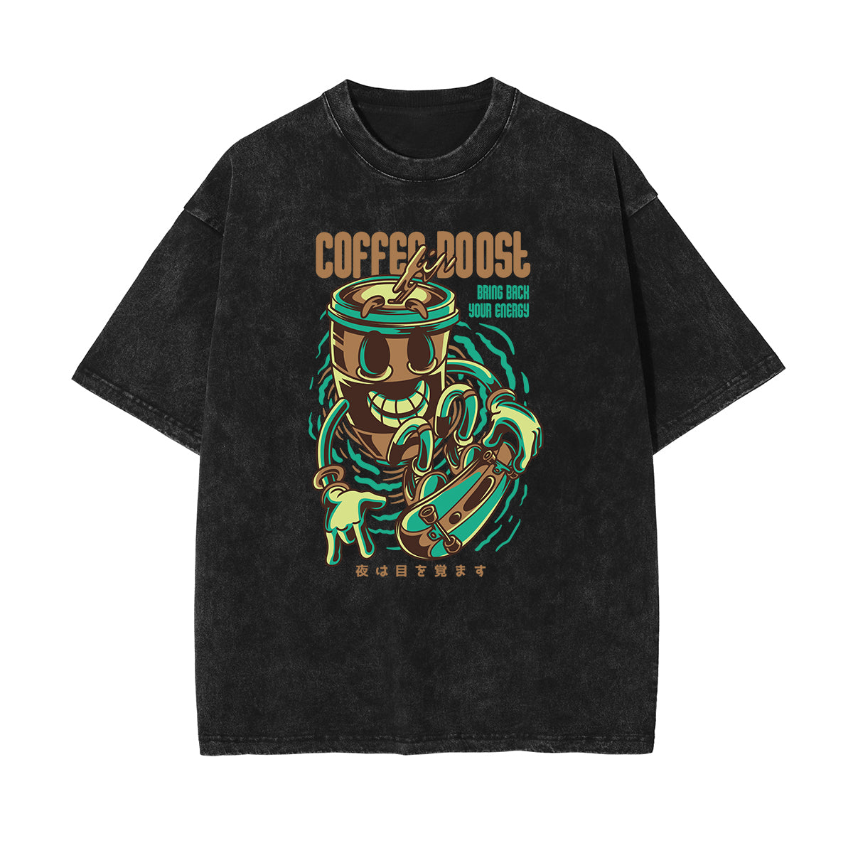 Punk Faded Monster Pattern Tee