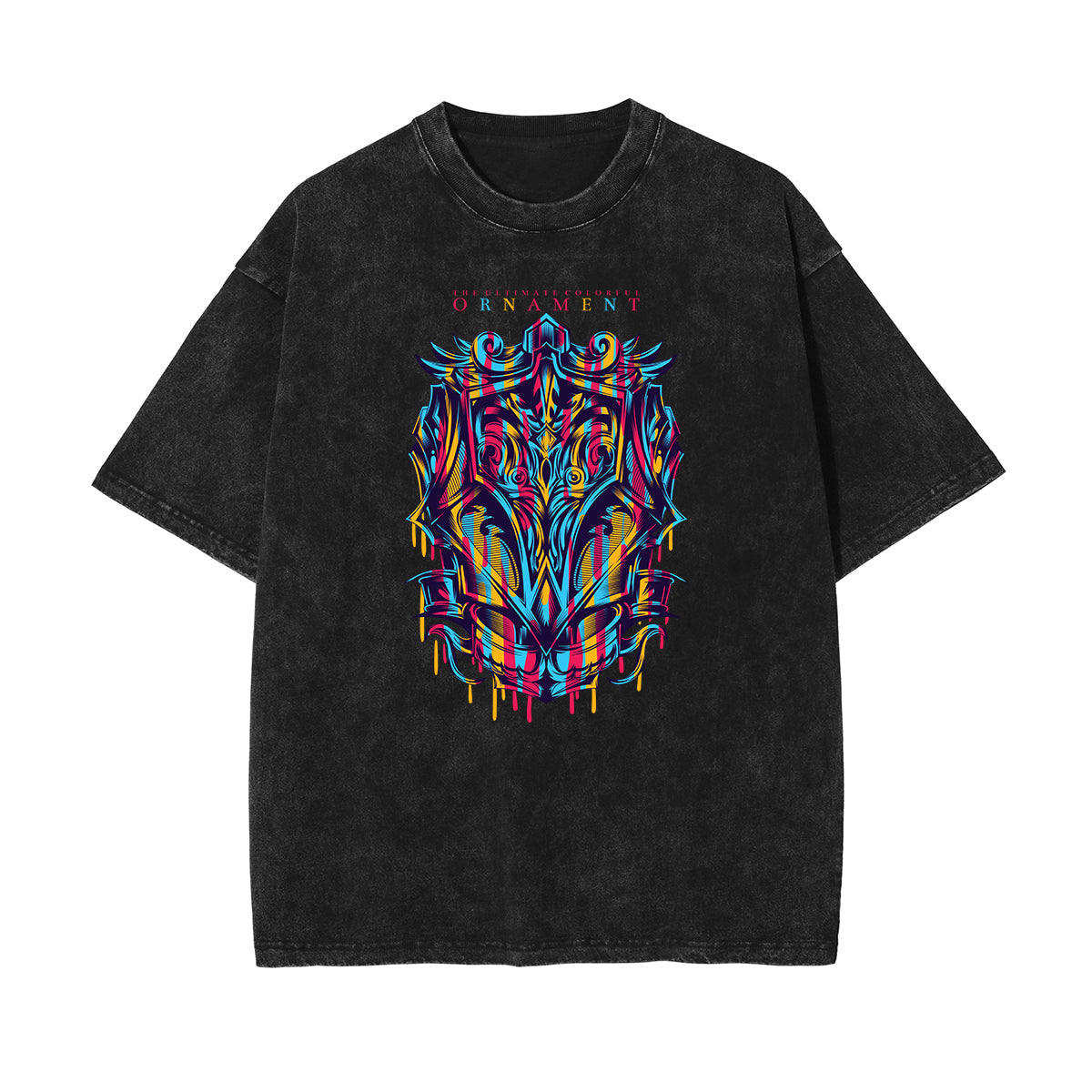 Punk Faded Monster Pattern Tee