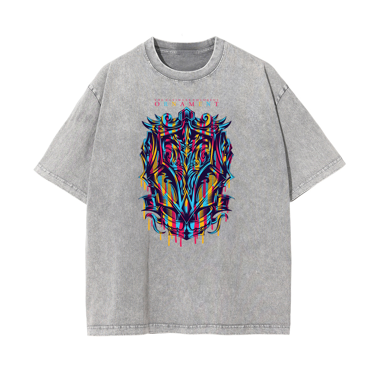 Punk Stone Wash Monster Pattern Tee