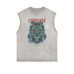 Camiseta sin mangas con gráficos de monstruo punk