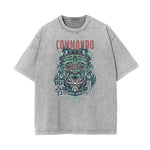 Punk Stone Wash Monster Pattern Tee