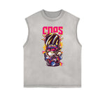 Camiseta sin mangas con gráficos de monstruo punk