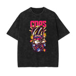 Punk Faded Monster Pattern Tee