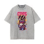 Punk Stone Wash Monster Pattern Tee