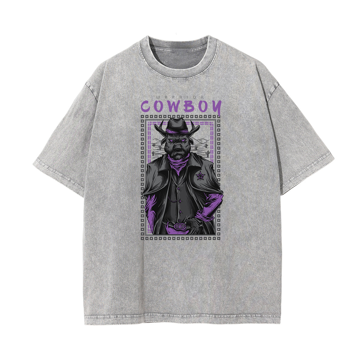 Punk Stone Wash Monster Pattern Tee