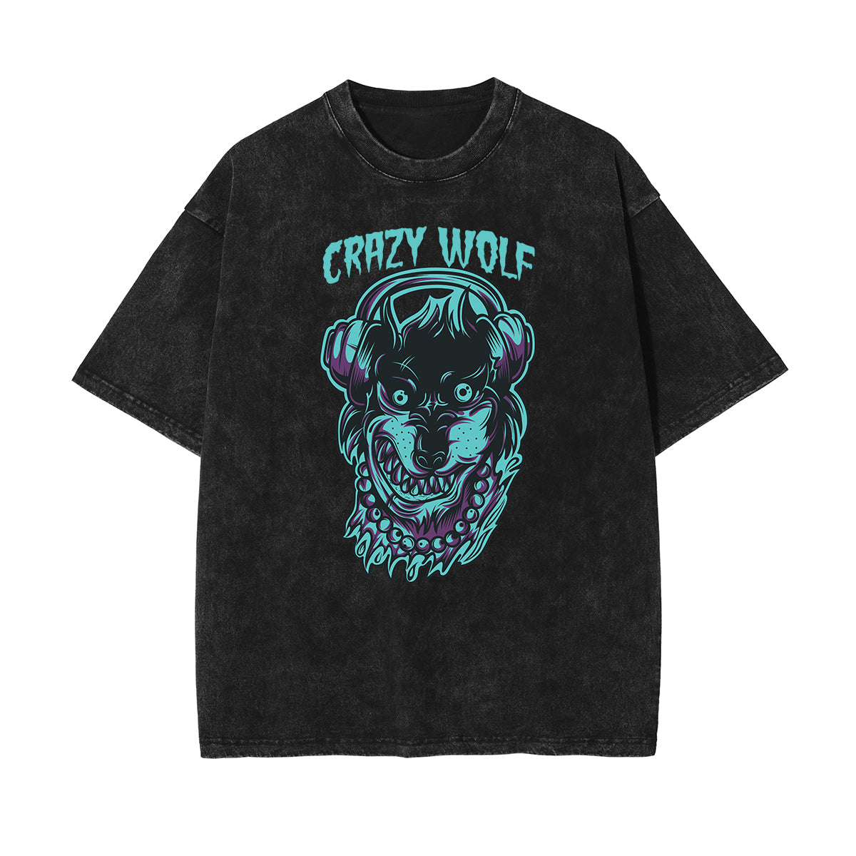 Punk Faded Monster Pattern Tee