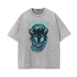 Punk Stone Wash Monster Pattern Tee