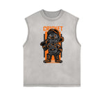 Camiseta sin mangas con gráficos de monstruo punk