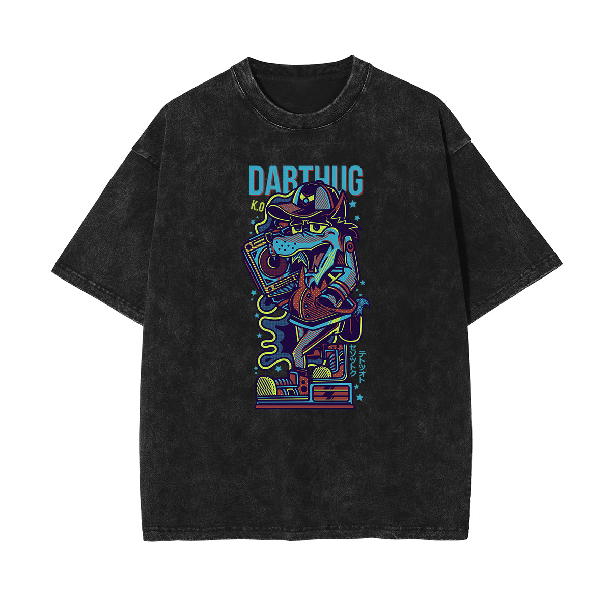 Punk Faded Monster Pattern Tee