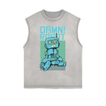 Camiseta sin mangas con gráficos de monstruo punk