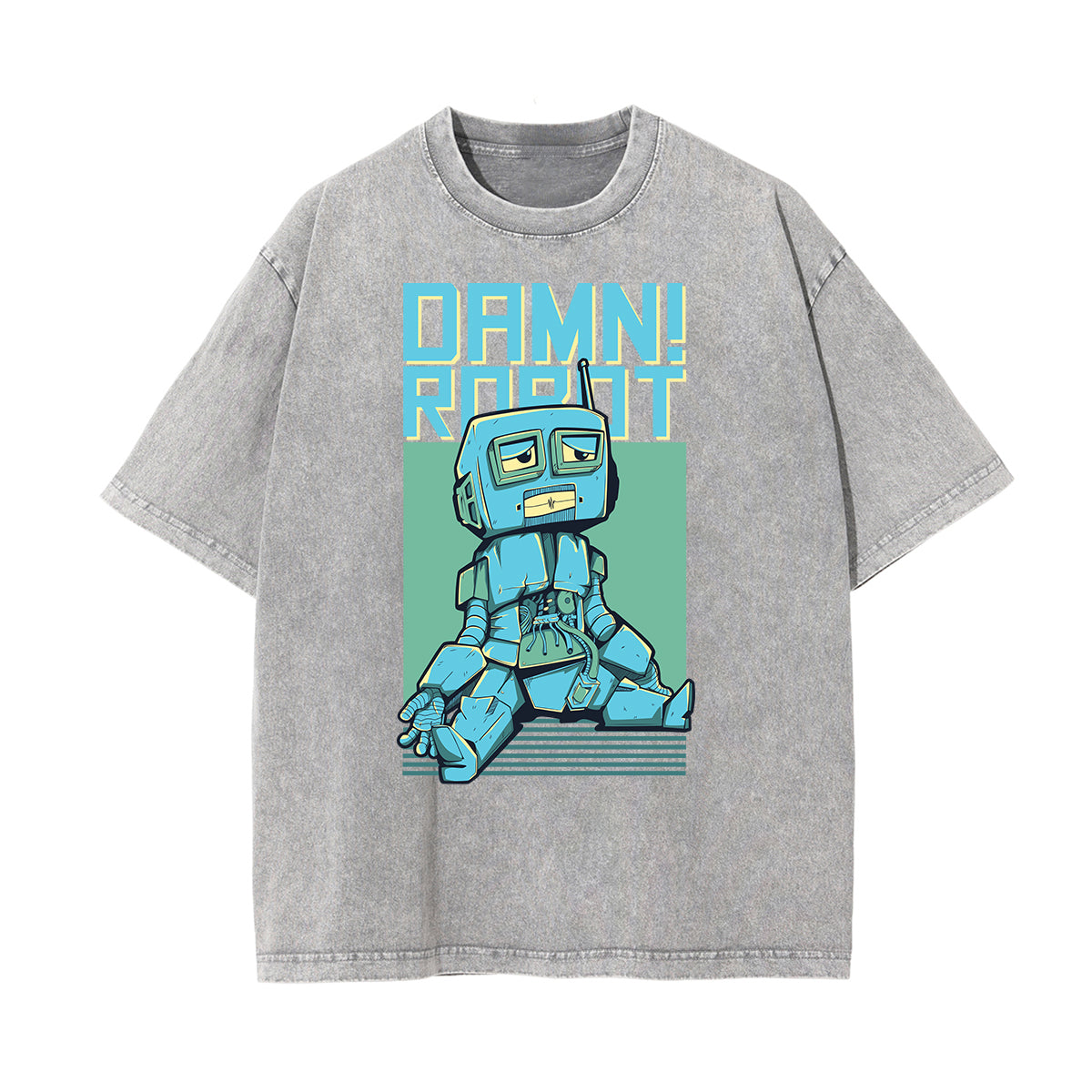 Punk Stone Wash Monster Pattern Tee