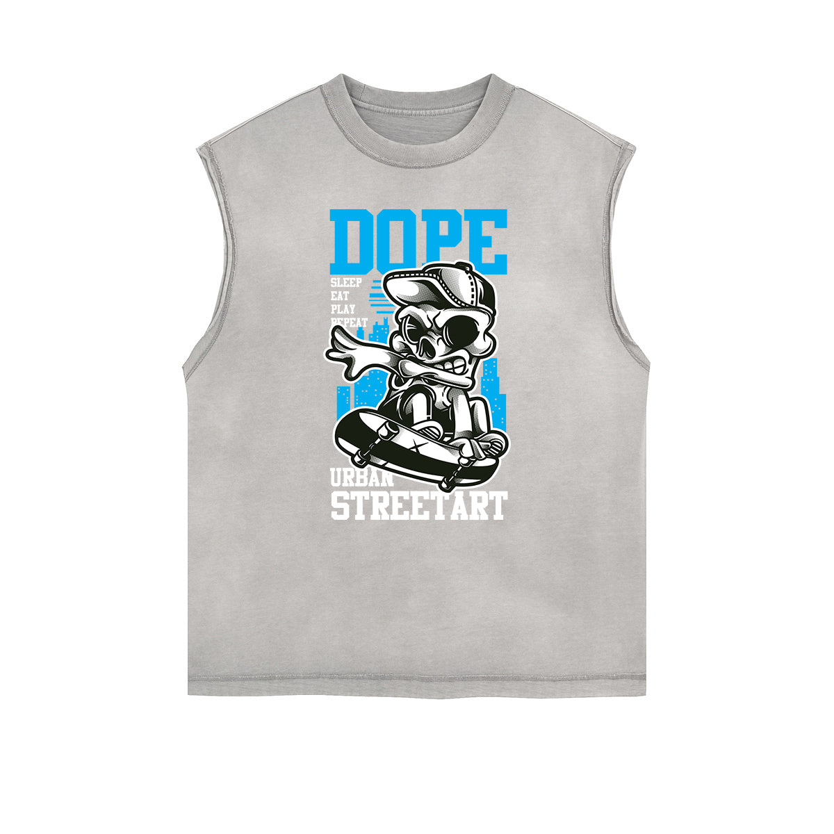 Camiseta sin mangas con gráficos de monstruo punk