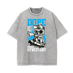 Punk Stone Wash Monster Pattern Tee