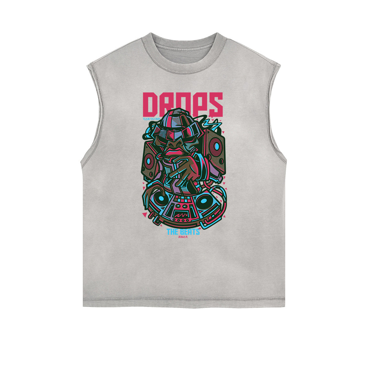 Camiseta sin mangas con gráficos de monstruo punk