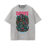 Punk Stone Wash Monster Pattern Tee