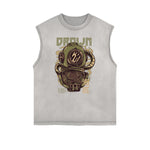 Camiseta sin mangas con gráficos de monstruo punk