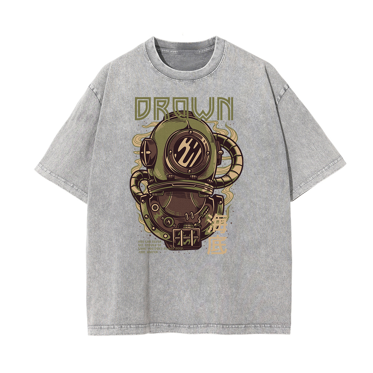 Punk Stone Wash Monster Pattern Tee