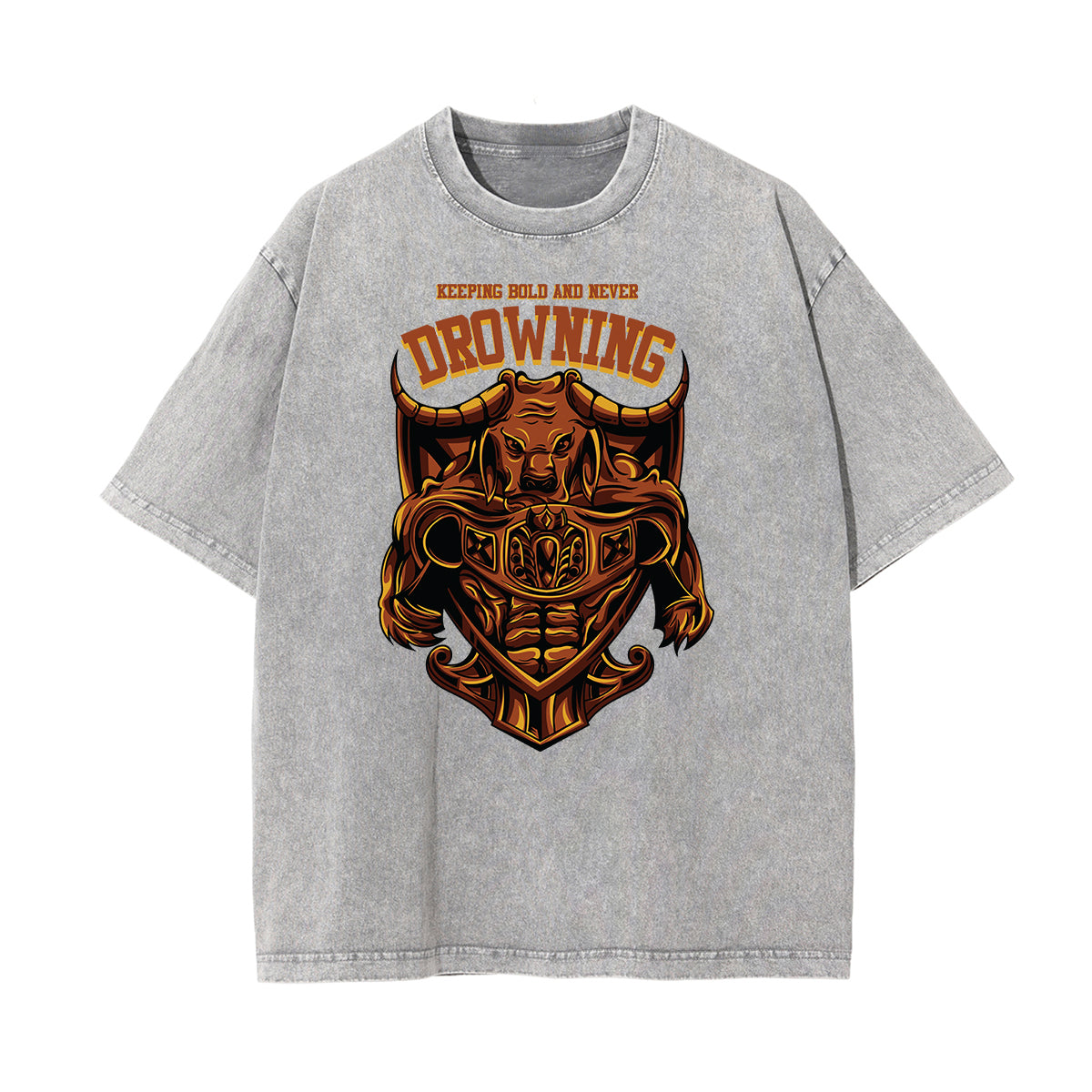 Camiseta con estampado descolorido Steampunk