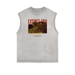 Camiseta gráfica steampunk sin mangas