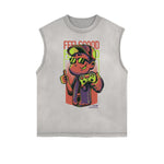 Camiseta gráfica steampunk sin mangas