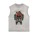 Camiseta gráfica steampunk sin mangas