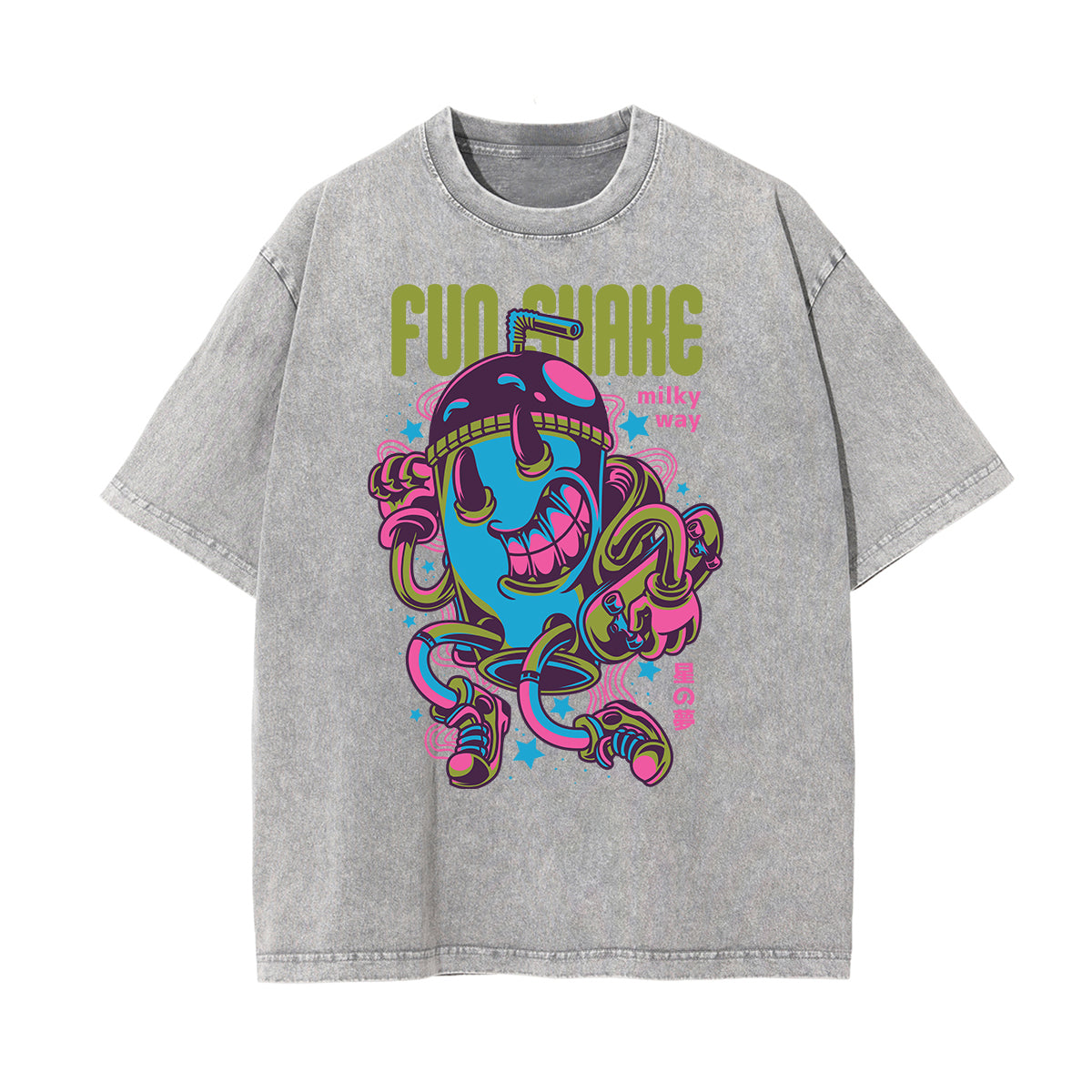 Camiseta con estampado descolorido Steampunk