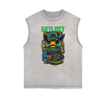 Camiseta gráfica steampunk sin mangas