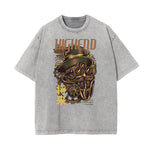 Camiseta con estampado divertido de lavado a la piedra estilo steampunk