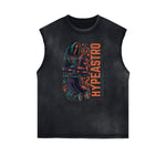 Camiseta sin mangas con gráfico divertido de estilo steampunk