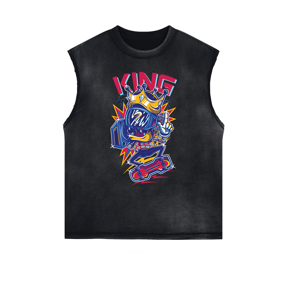 Camiseta sin mangas con gráfico divertido de estilo steampunk