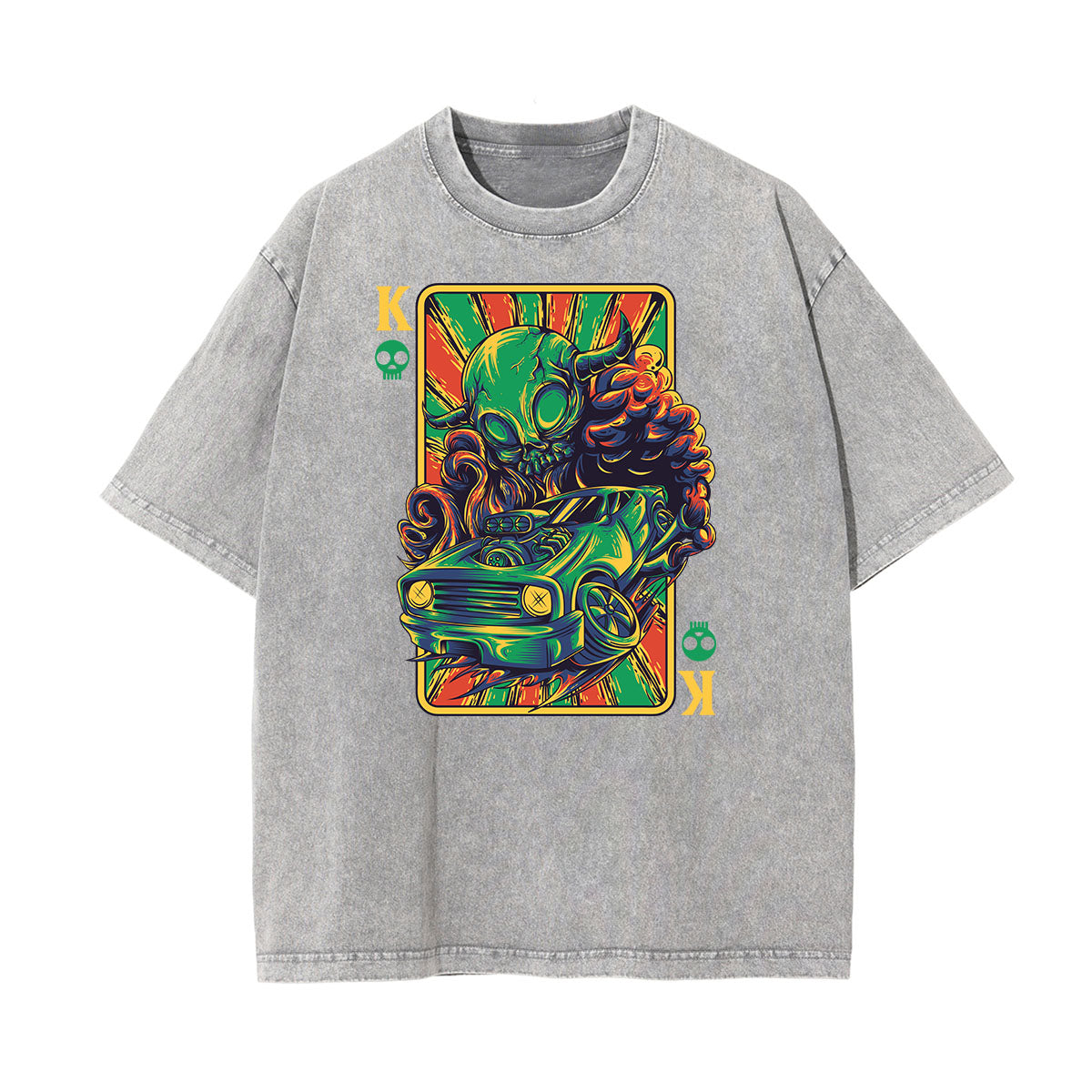 Camiseta con estampado divertido de lavado a la piedra estilo steampunk