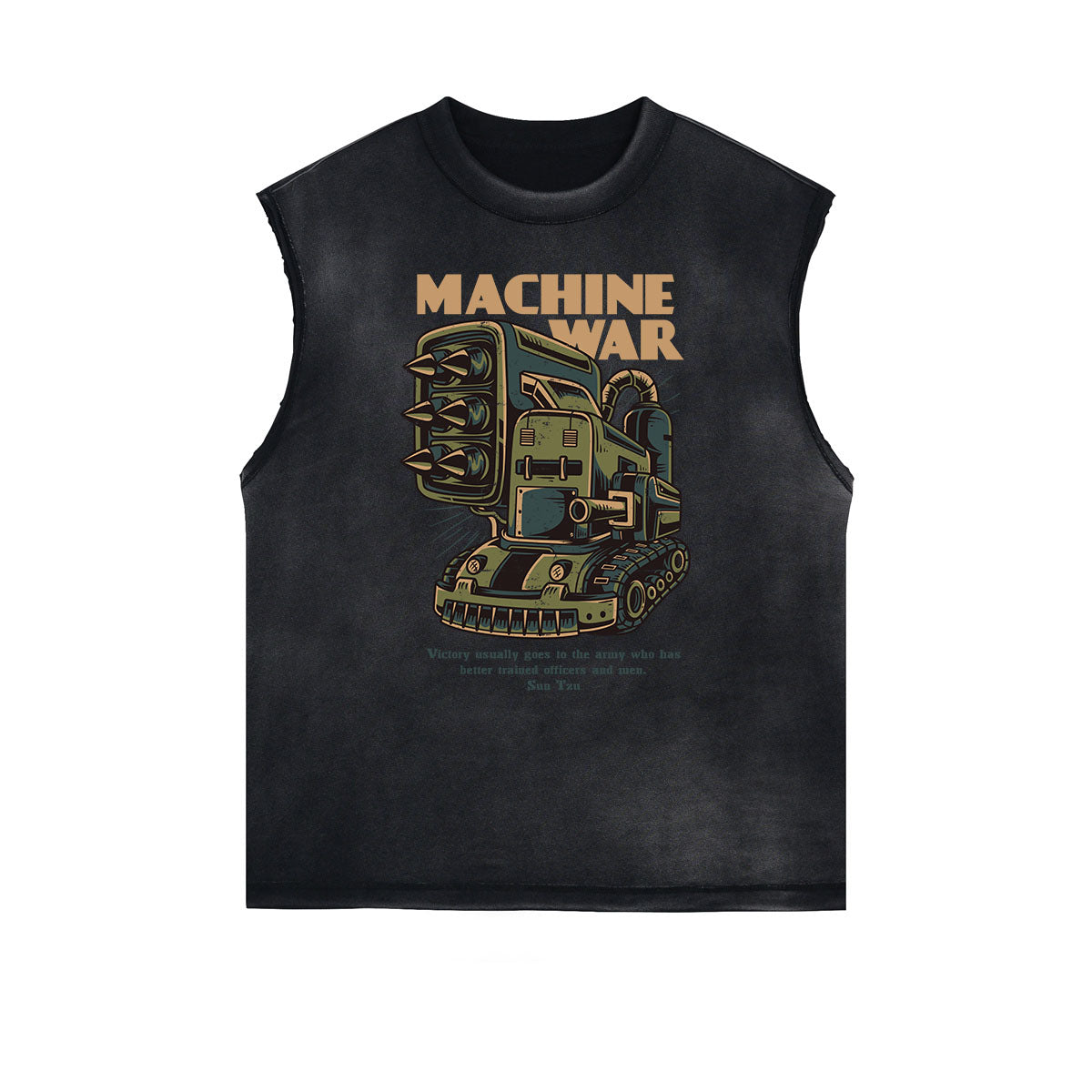 Camiseta sin mangas con músculos y gráficos de dibujos animados humorísticos