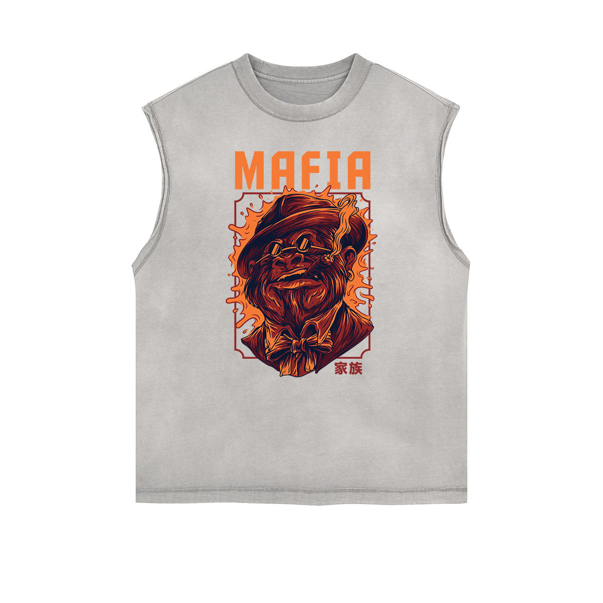 Camiseta sin mangas con estampado de dibujos animados humorísticos