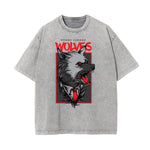 Stone Wash Humorous Cartoon Design Tee