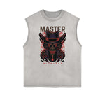 Camiseta sin mangas con estampado de dibujos animados humorísticos