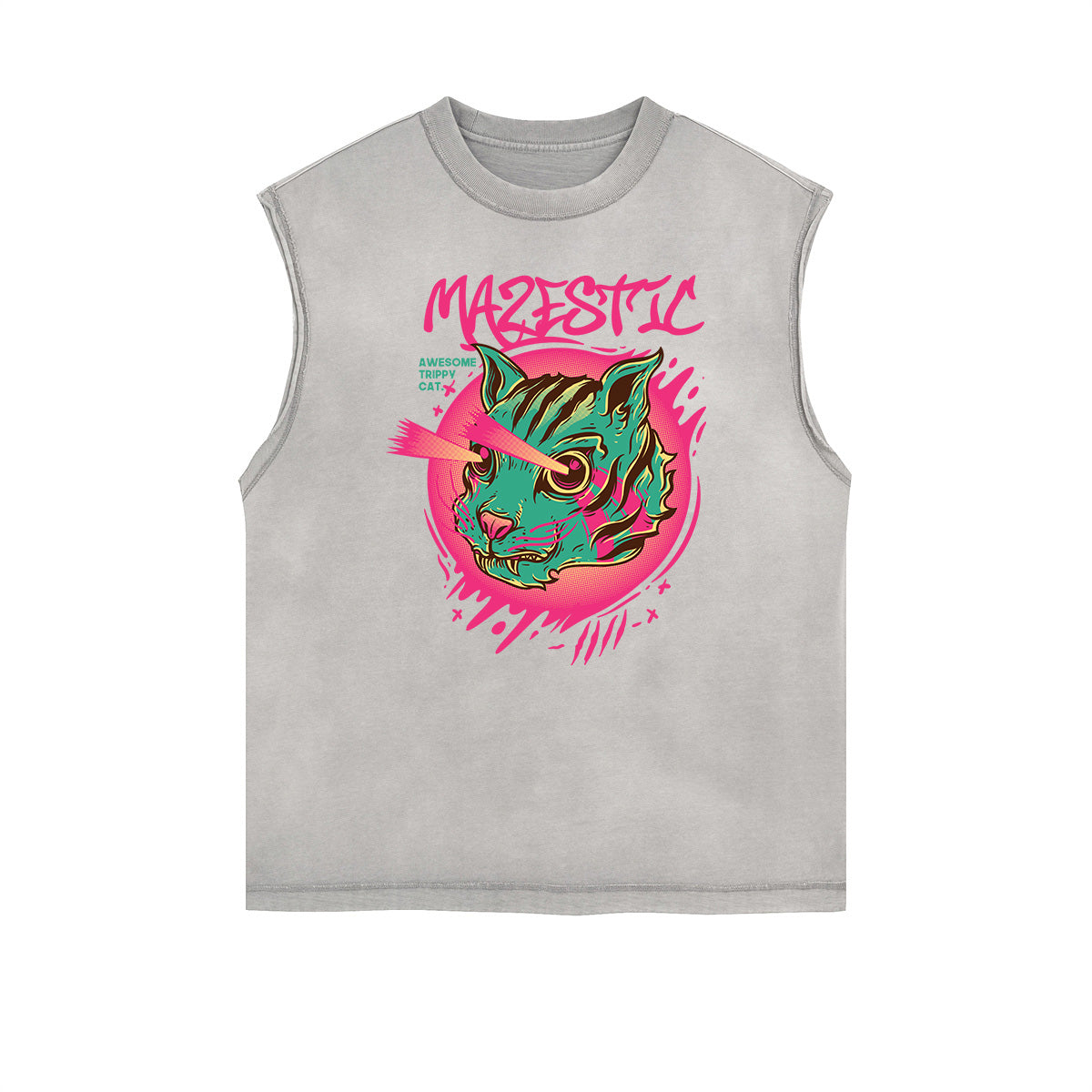 Camiseta sin mangas con estampado de dibujos animados humorísticos