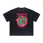 Thick Faded Humorous Cartoon Graphic Tee