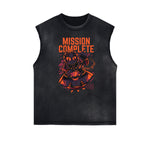 Camiseta sin mangas con músculos y gráficos de dibujos animados humorísticos