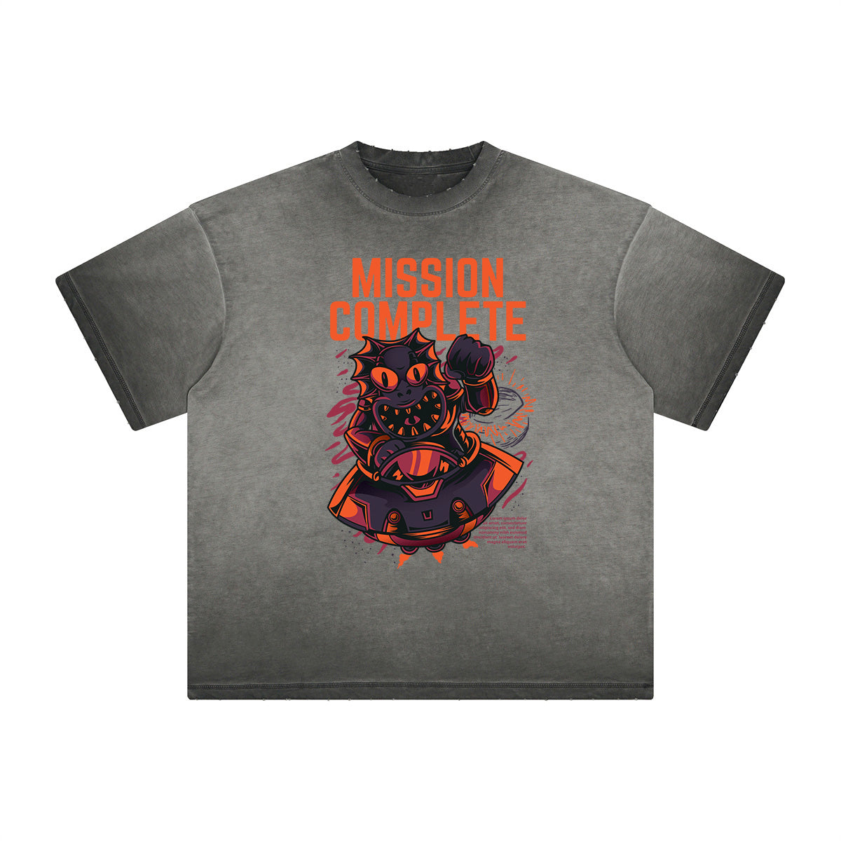 Vintage Frayed Humorous Cartoon Design Tee