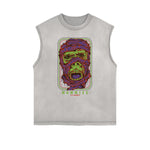 Camiseta sin mangas con estampado de dibujos animados humorísticos