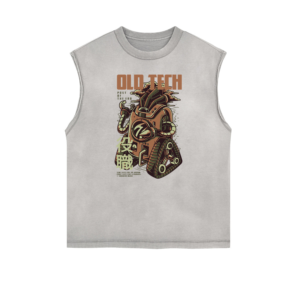 Camiseta sin mangas con estampado de dibujos animados punk