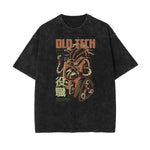 Stone Wash Punk Cartoon Graphic Tee