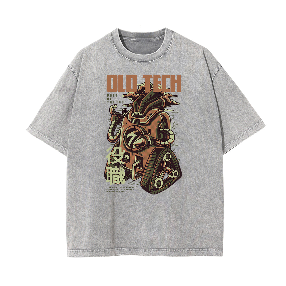 Faded Punk Cartoon Pattern T Shirt