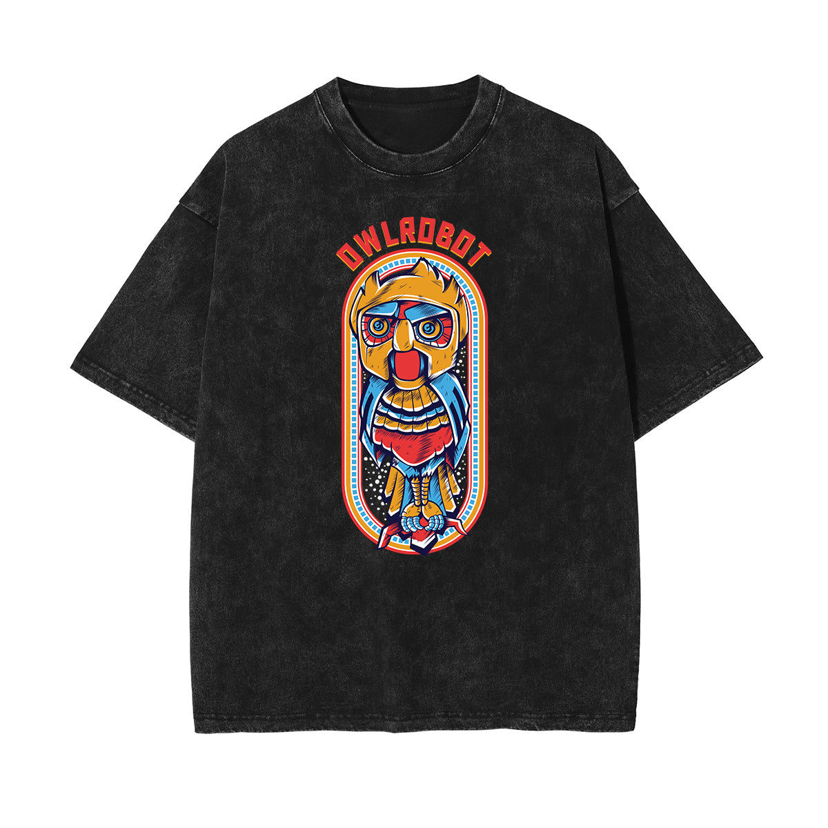 Stone Wash Punk Cartoon Graphic Tee