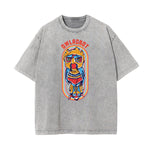 Faded Punk Cartoon Pattern T Shirt